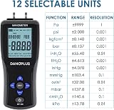 DANOPLUS DP-103 Digital Gas Pressure Manometer Gauge HVAC Air Pressure Meter view 3