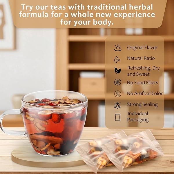 GINSENG SIX TREASURE TEA, GINSENG FIVE TREASURES TEA KIDNEY TEAS, GINSENGS AND WOLFBERRY TEAS, BLENDING THE ESSENCE OF9 PREMIUM INGREDIENTS, FOR BOTH MEN AND WOMEN (2 PACK (30G ×32 PCS)