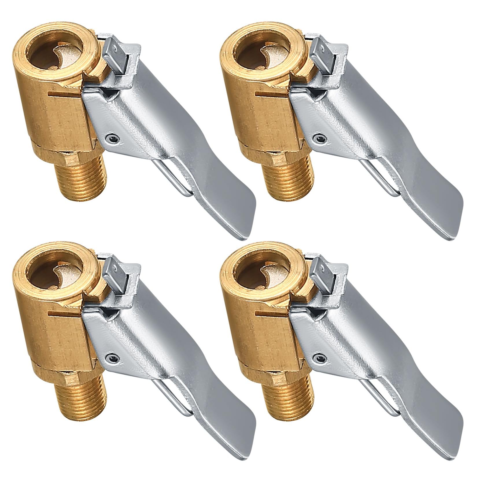MACHSWON 4 Pcs Tire Air Chuck with Clip Adapter Tire Inflator Nozzle Adapter 8mm Locking Tire Chuck with Clip Brass Clip on Tire Chuck