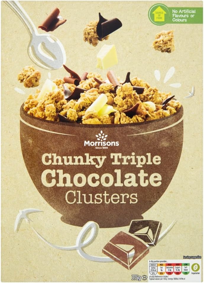 Morrisons Chunky Triple Chocolate Clusters, 375g