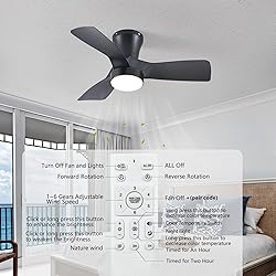 Dalouguan 31 inch Low Profile Ceiling Fans with