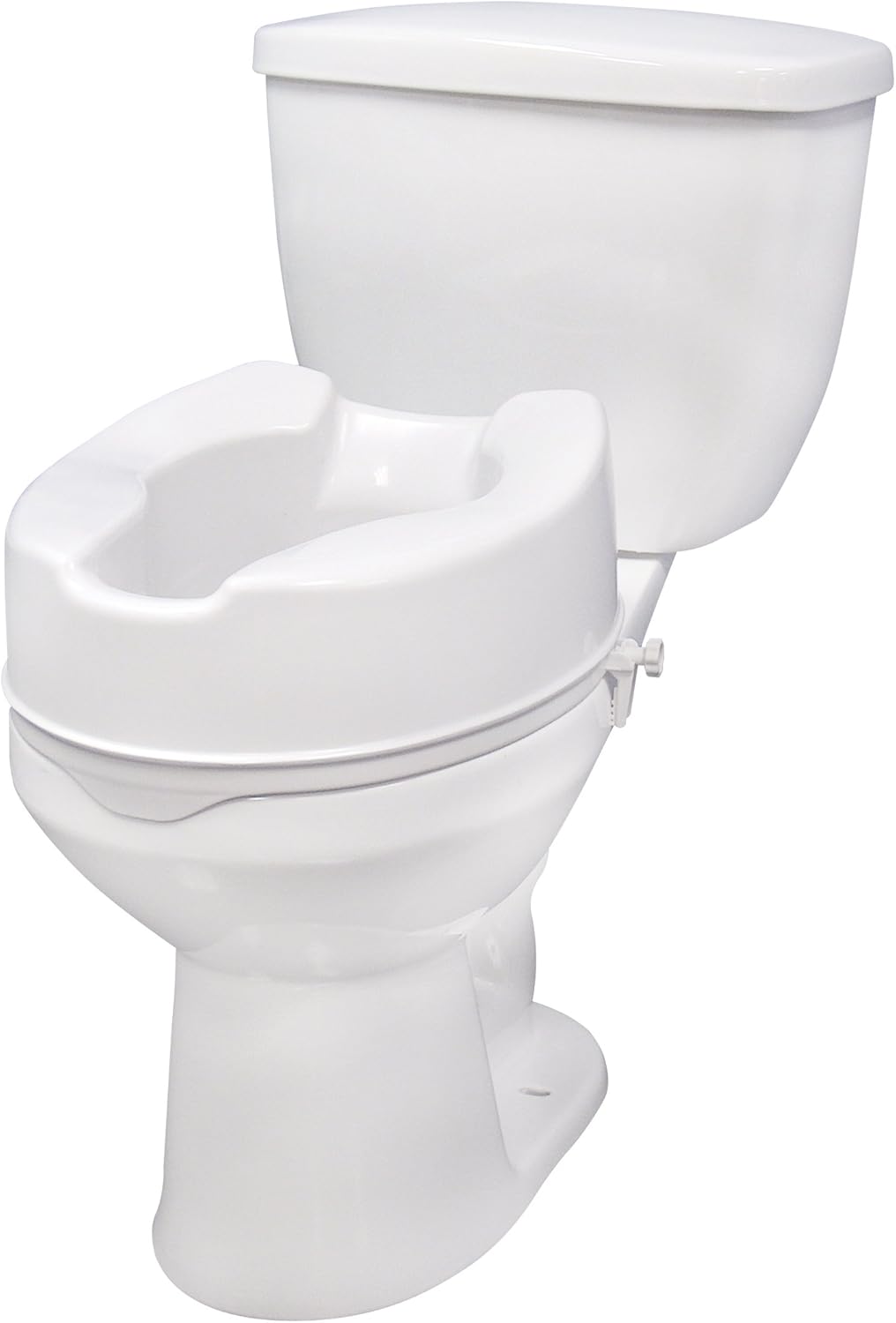 Drive Medical Raised Toilet Seat with Lock, Standard Seat, 6", White: Health & Personal Care