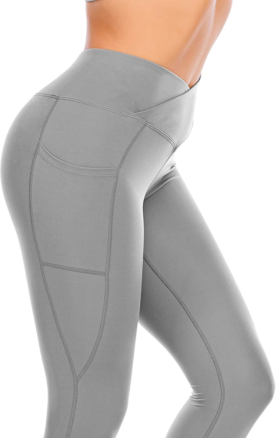 Miss Adola Workout Leggings for Women with Pocket-High Waisted Yoga Pants-Tummy Control Non-See Through Yoga Leggings: Clothing
