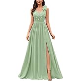 Miusol Women's Vintage V-Neck Sleeveless Sequined Split Formal Evening Maxi Dress
