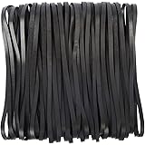 AMUU Rubber Bands Large Black 50 Pack 8 inches Trash Can Band Set Elastic Bands for Office Supply Trash Can File Folders Cat 