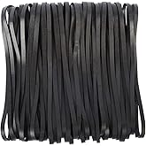 AMUU Rubber Bands Large Black 50 Pack 8in Rubbers Bands for Trash Cans | Elastic Rubber Bands for Office Supplies Folders Cat Litter Box