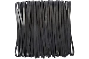 AMUU Rubber Bands Large Black 50 Pack 8inches Rubbers Bands for Trash Cans Elastic Rubber Bands for Office Supplies Folders Cat Litter Box