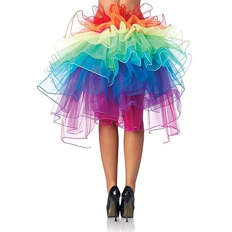 Pixnor Womens Fantasy geschichtet tanzenden Tutu Rainbow Bustle Skirt