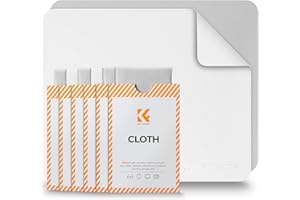 K&F CONCEPT Microfiber Lens Cleaning Cloth X6,Glasses Cleaning,High Density | Individually Packaged,Percision Cleaning,Washable And Reusable,for Eyeglasses,Camera Lens,Screen Cleaning,White & Grey,MC01