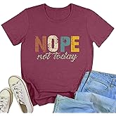 YITAN Women Nope Shirt Cute Graphic Tees
