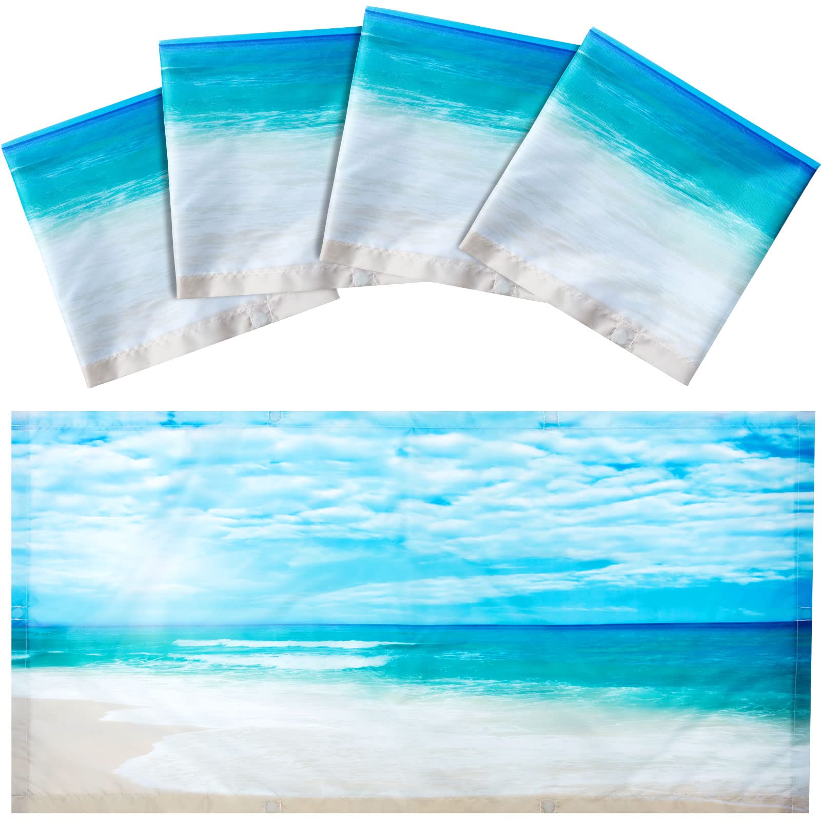 Photo 1 of Hortsun 4 Pack Fluorescent Light Covers 4 x 2 Feet Magnetic Light Cover for Drop Ceiling, Fluorescent Ceiling Shade Filters for Office Classroom Home Hospital Decor(Beach in Sunny Day)