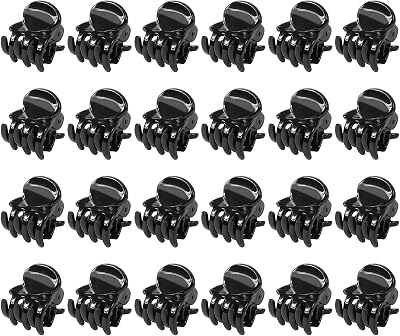 Hanyousheng 24 Pcs Mini Hair Clips Claw Clips Non Slip Black