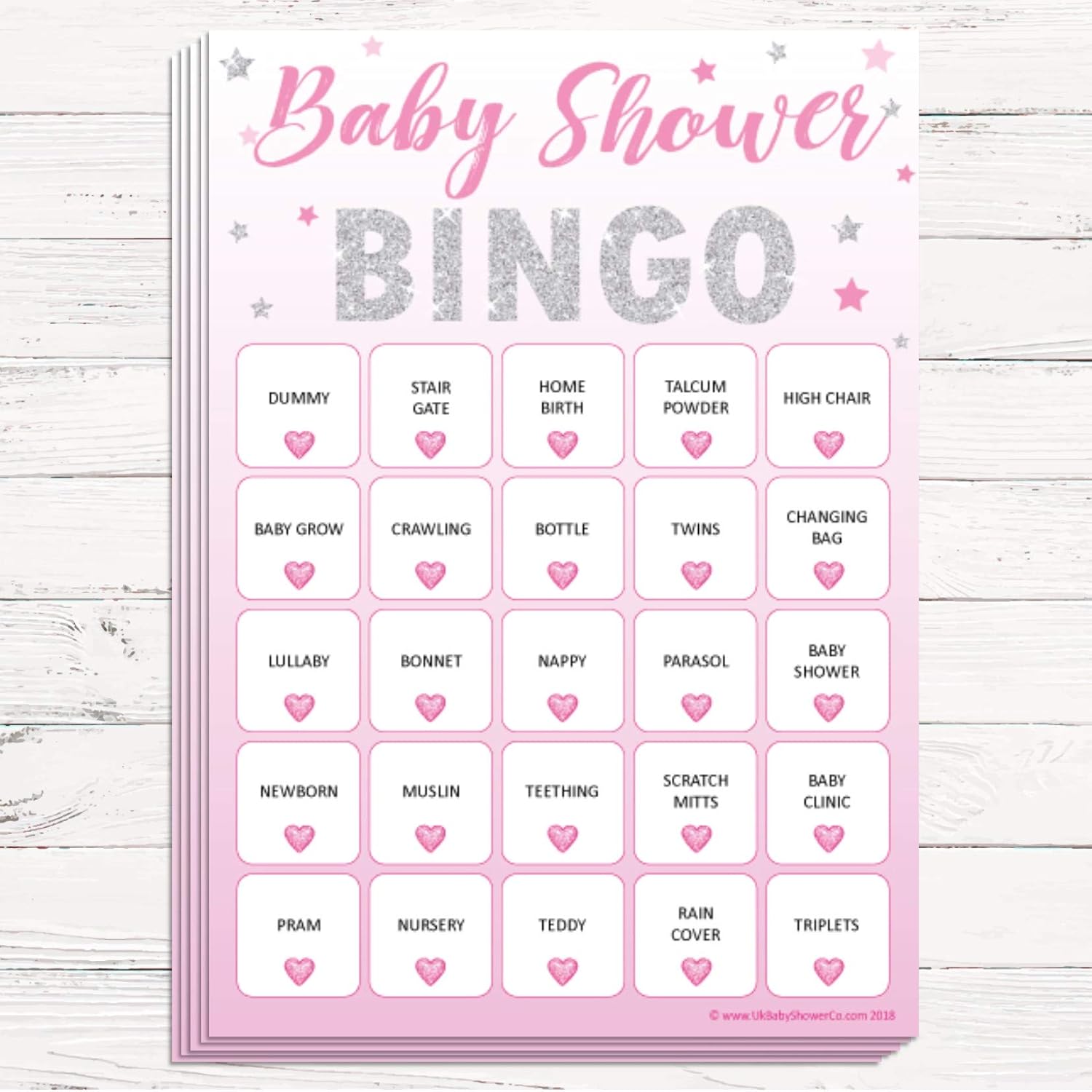 Pink Bee Baby Shower Bingo Games Bingo Party Pink Themed Up to 20 Players, 1 Pack (20 Player) - Image 3