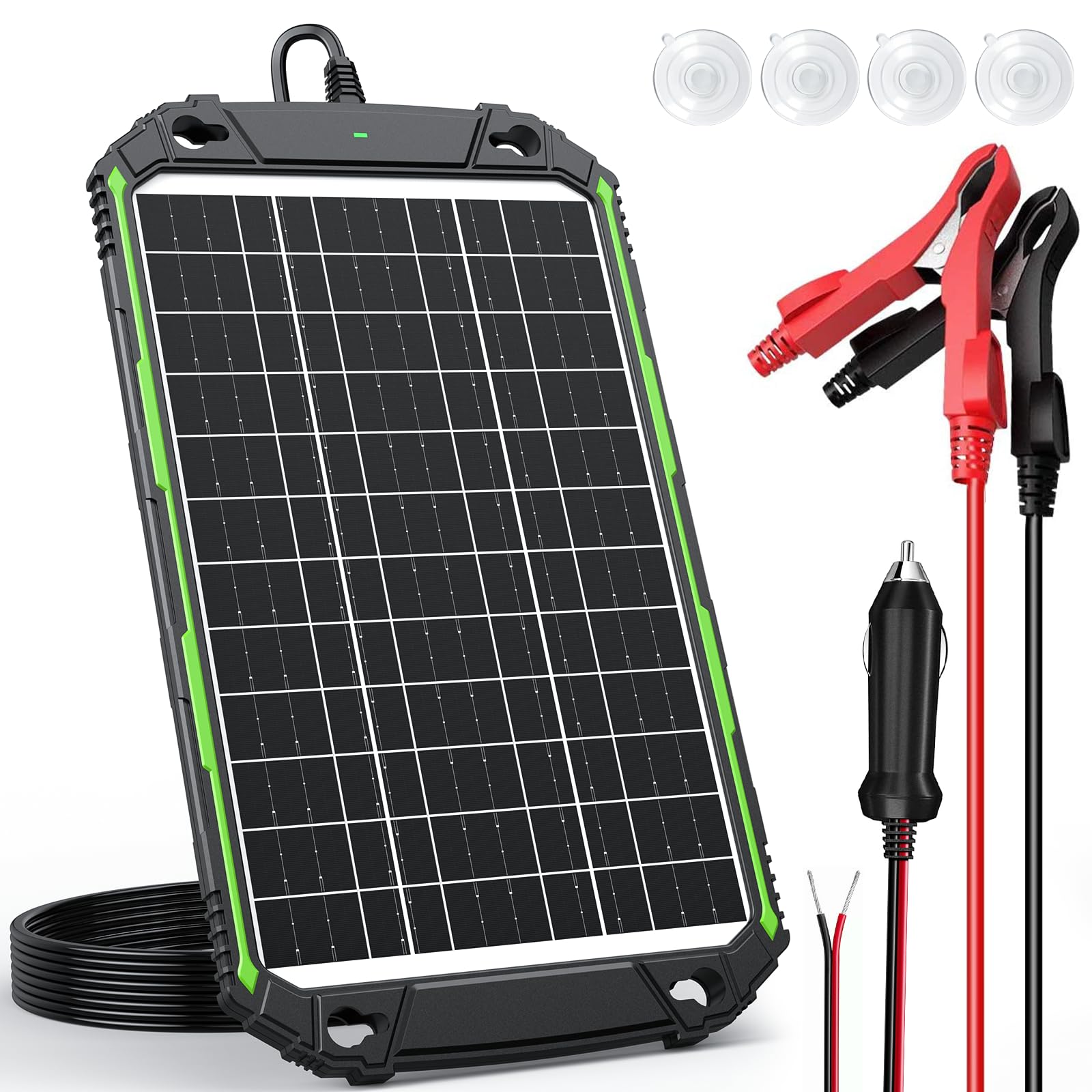 Photo 1 of Sun Energise 15W 12V Solar Battery Charger Maintainer PRO, Built-in Smart MPPT Charge Controller, Waterproof 12 Volt Solar Panel Trickle Charging Kits for Car Auto Boat RV Marine Trailer Camper