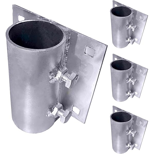 Galvanized Heavy Duty Dock Side Leg Pipe Holder – 7/16" Holes For 3/8" Bolts, Stationary Floating Dock Sleeve For Boat Dock Guards & Post Poles, 1 Pack, Deck Hardware - Canada - View #7