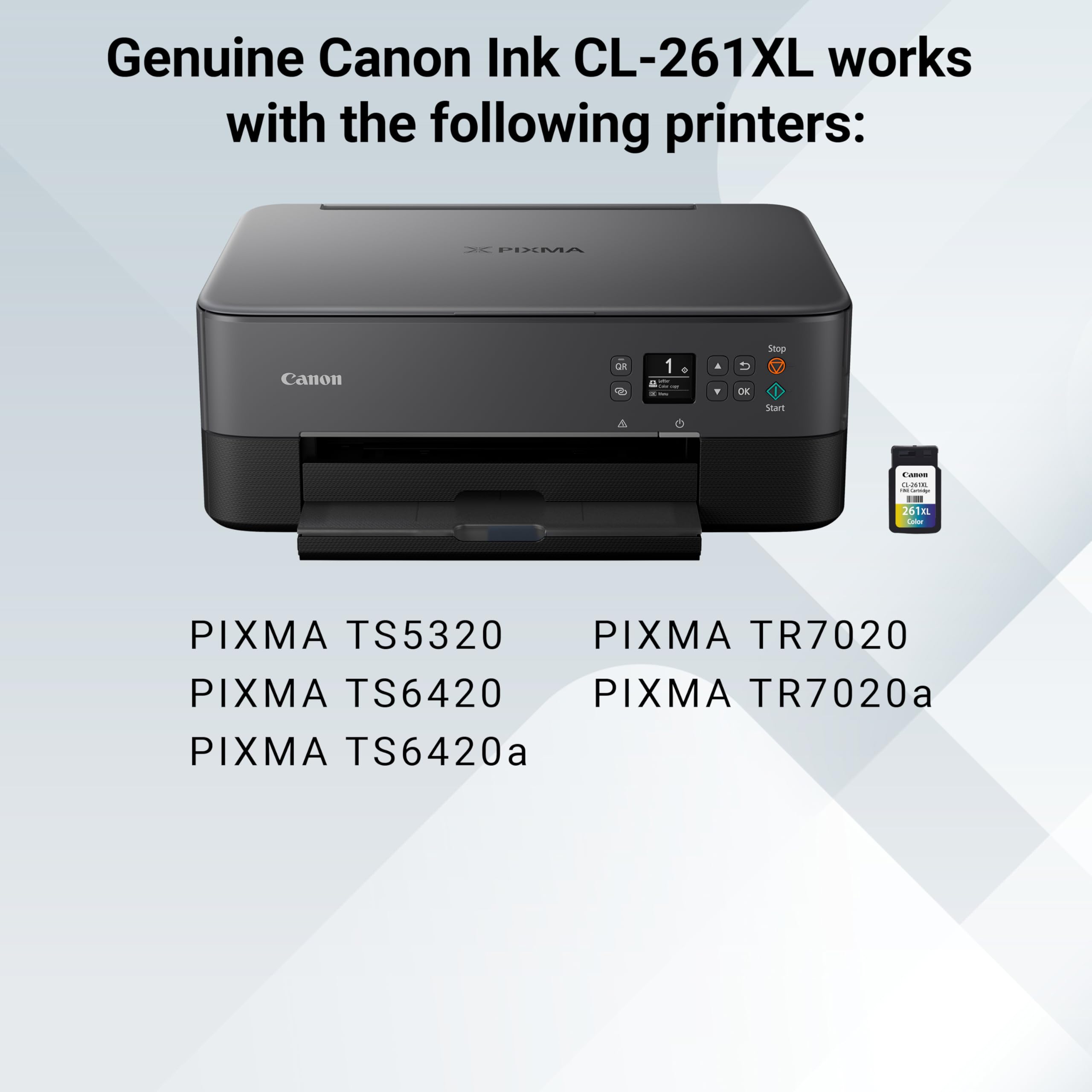 CanonCL-261 XL Genuine Color Ink Cartridge, Compatible with TS5320/6420/6420a,TR7020/7020a