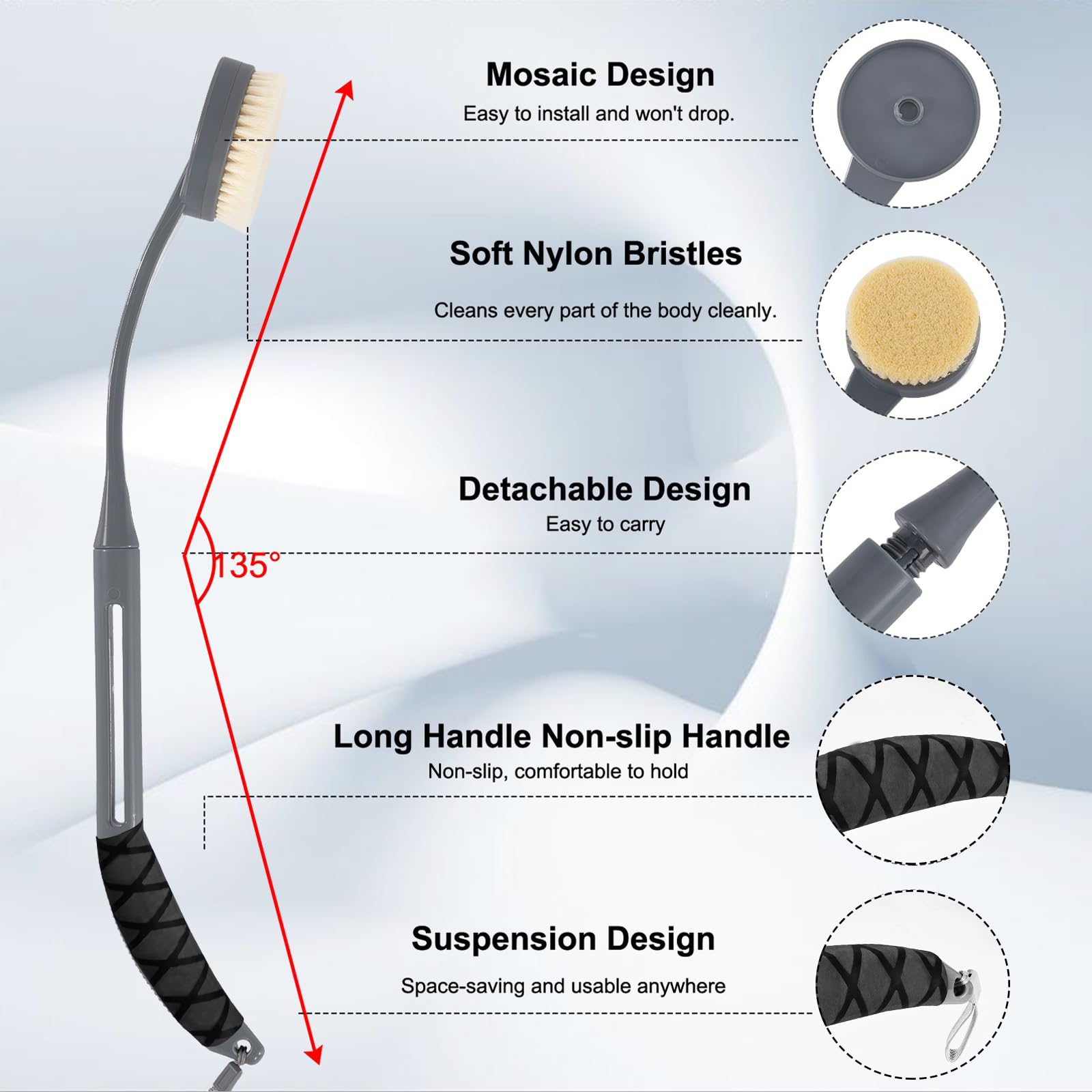 Back Scrubber for Shower,20.5