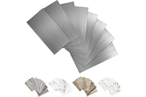 Yipscazo 100 Pieces 2024 New Upgrade Peel and Stick backsplash 3 x 6 Inches 3D PVC Composite Wall Tile Stick on Backsplash Tile for Kitchen Bathroom, Laundry Room, Fireplace in Metal Composite