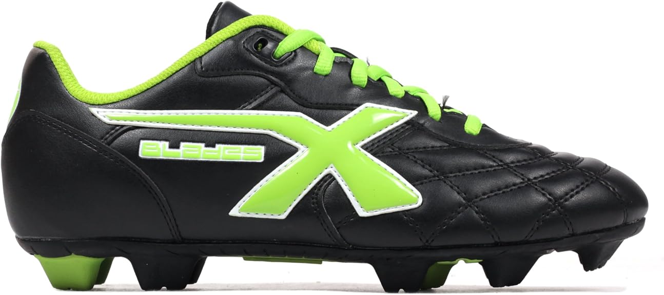 Amazon.com | X Blades Legend Cyber Moulded FG Rugby Boots - Black/Green - UK 11 | Rugby