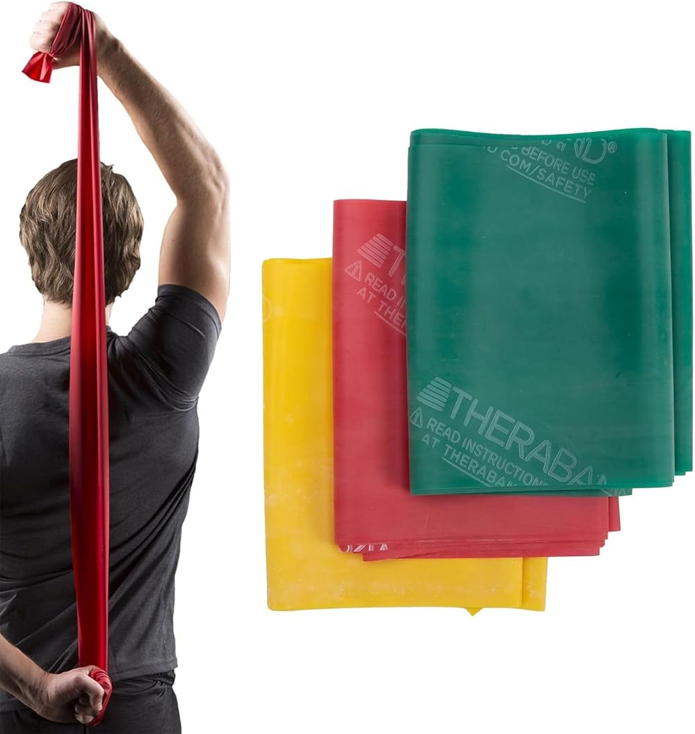 THERABAND Resistance Bands Set Latex Free Exercise Band for Training