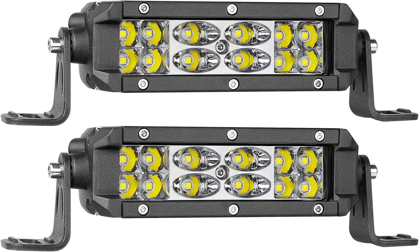 Wayup 5 Inch Slim LED Light Bar, 2Pcs LED Pod Lights Spot Flood Combo Waterproof Off Road Driving Lights for Truck ATV UTV Motorcycle Boat