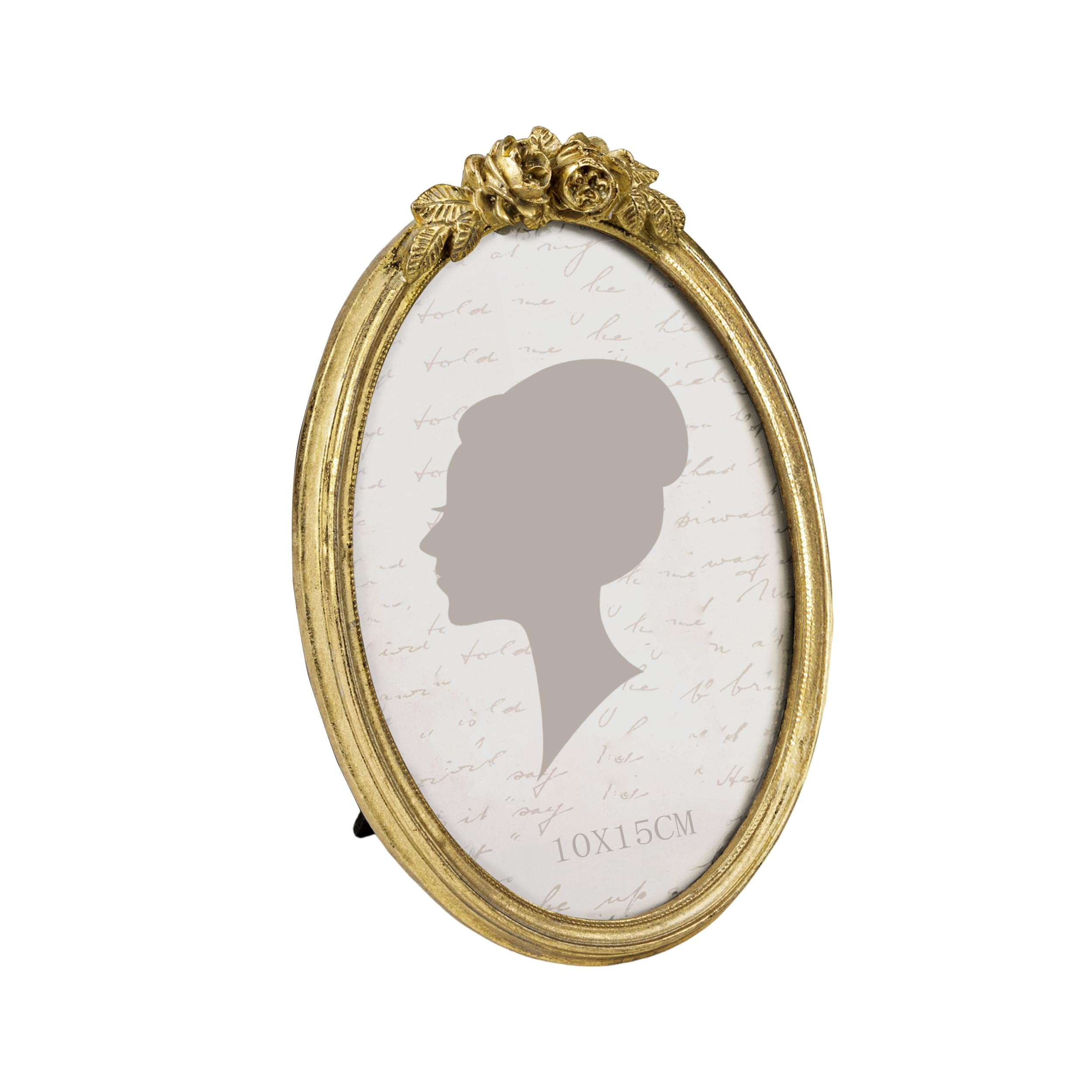 Sunlit Vintage Picture Frame 4x6 Antique Picture Frame Glass Front Table Wall Hanging, Gold — image 1