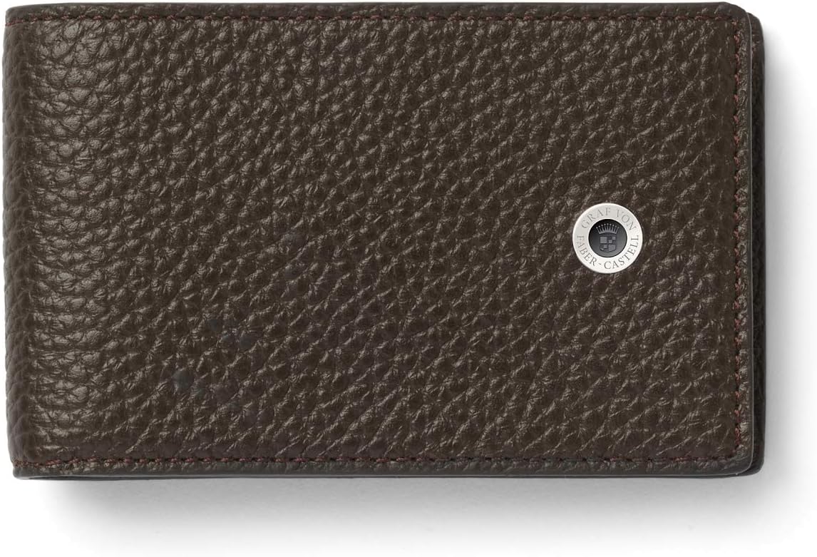 Graf von Faber-Castell 118775, Small Cashmere Wallet, Dark Brown, with Coin Compartment