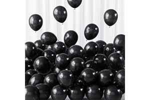 RUBFAC Black Balloons 120pcs 5inch Balloon Latex Party Balloons for Birthday Supplies Black Backdrop Decorations