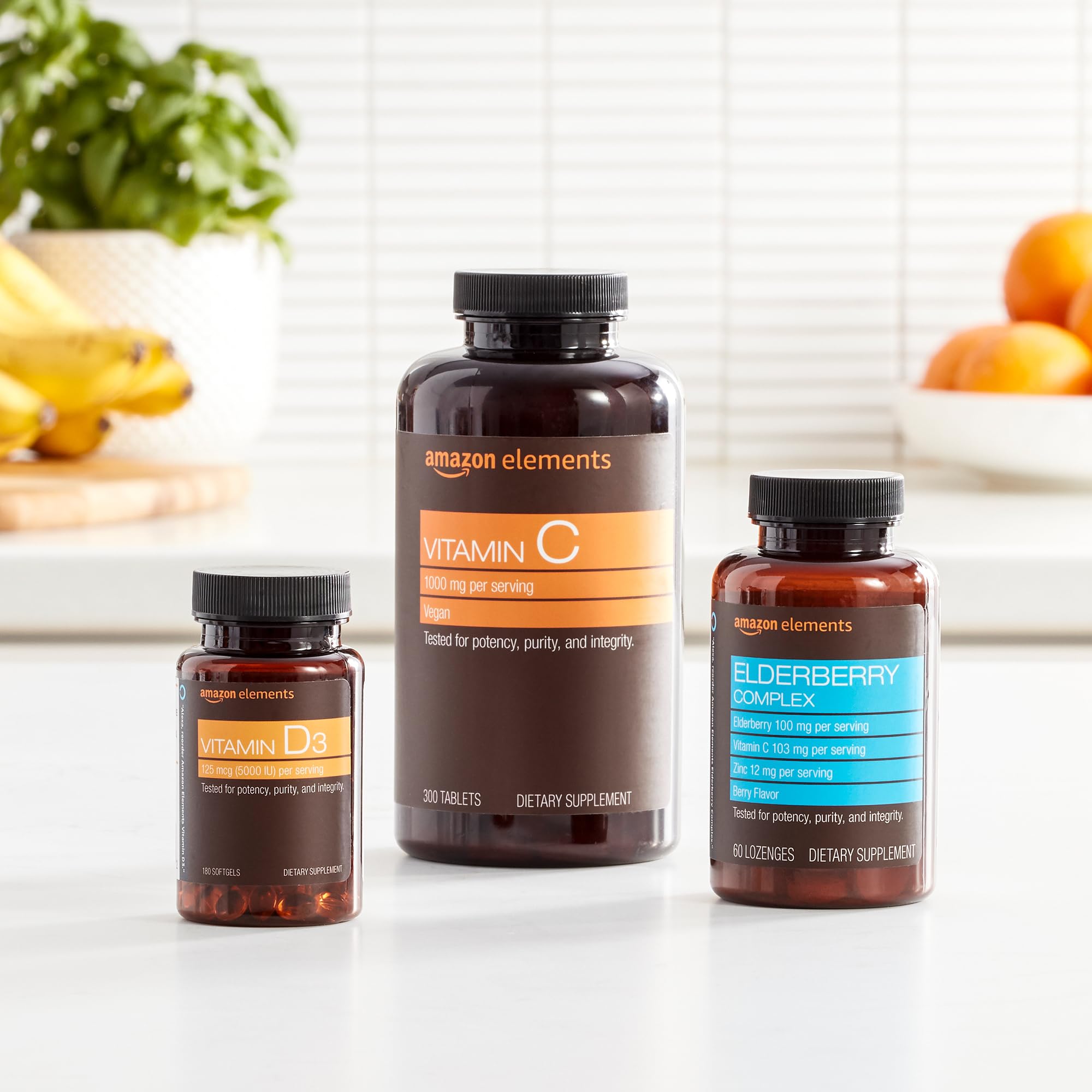 Amazon Elements Vitamin C 1000mg, Supports Healthy Immune System, Vegan