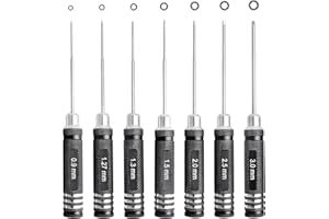 GOHOBBY 7Pcs Hex Screwdriver Set 0.9mm 1.27mm 1.3mm 1.5mm 2.0mm 2.5mm 3.0mm Hex Driver Allen Wrench RC Tool Kit for RC Car Multi-Axis FPV Racing Drone RC Quadcopter Helicopter Models
