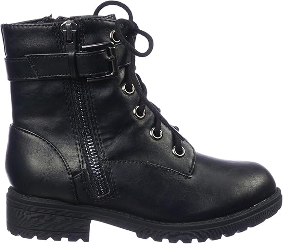 girls black combat boots