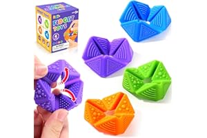 KLT Fidget Sensory Toys for Kids: Quiet Silicone Sensory Flip Cube with Textures - Calming Toys for Autism Kids Anxiety Relief - ADHD Fidget Toys for Classroom Focus