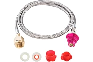 GURUDAR Pink Quick Connect CO2 Adapter 60in Hose Kit, CGA320 CO2 Cylinder Tank Direct to Sparkling Water Soda Maker for Terra DUO Art Gaia Aqua Fizz