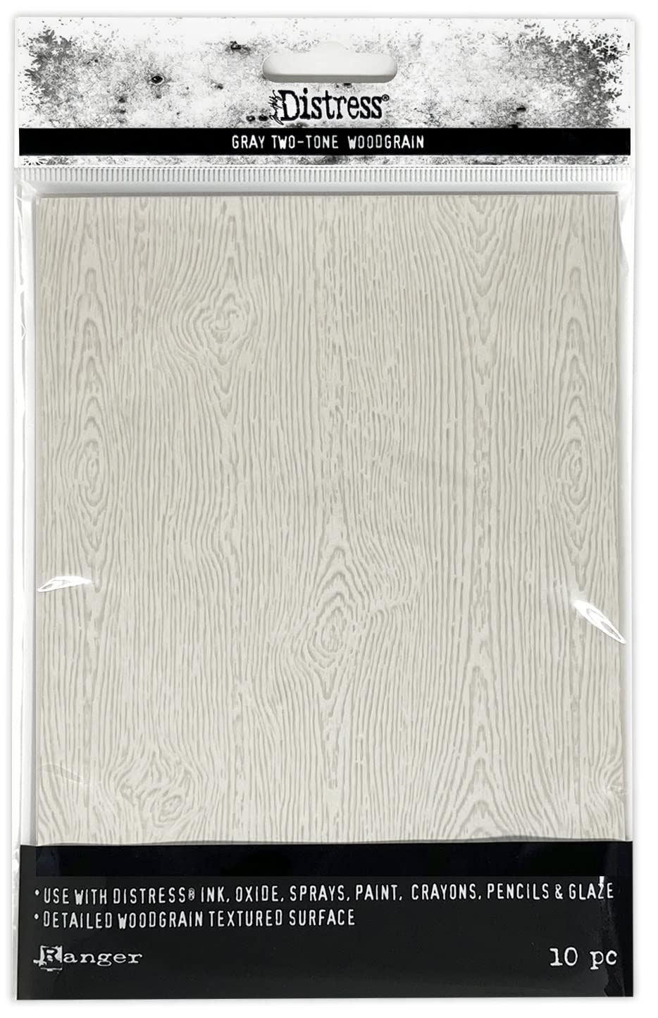 Ranger Tim Holtz-Distress-Holiday Woodgrain Cardstock-Light Grey, 12.7 x 17.78 cm