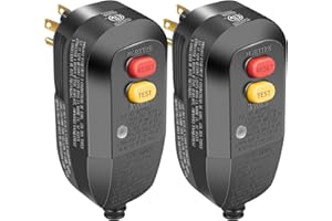 BATVOX 2Pcs GFCI Plug Replacement 3 Prong, Auto Reset 15 Amp UL/CUL Listed Ground Fault Circuit Interrupter GFCI Adapter Replacement Parts for Power Pressure Washer, Hot Tub
