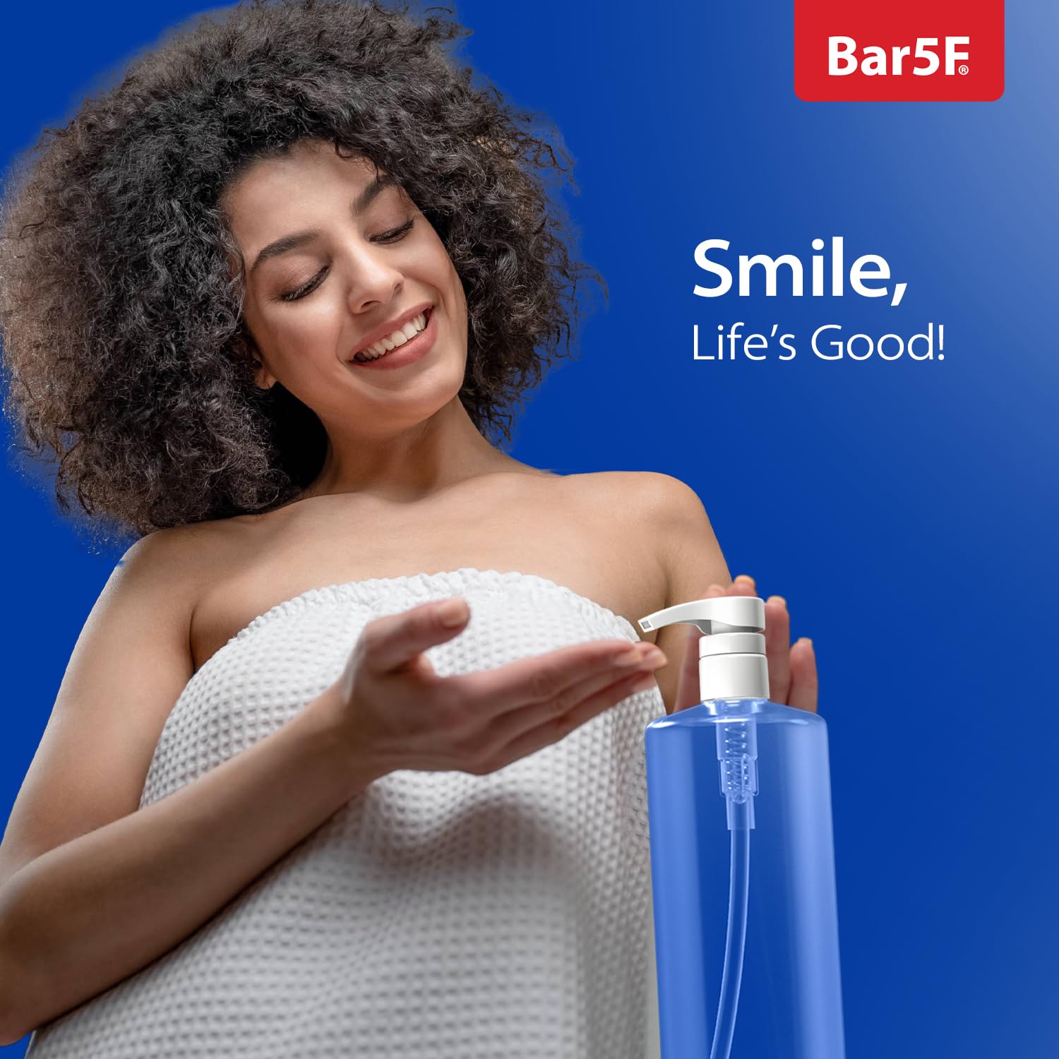Bar5F Pump Bottle 32-Ounce 1-Liter Empty for Shampoo Conditioner Body Wash Lotion BPA-Free Crystal-Clear (Pack of 1)