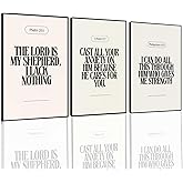 Set Of 3 Neutral Christian Posters Inspirational Bible Verse Triptych Prints Religious Minimalist Scripture Art Canvas Wall Art For Home Living Room Bedroom Wall Decor 12x16in Unframed