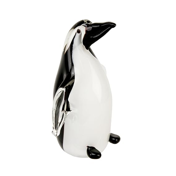 Glass Animal Paperweights Figurine Black & White Penguin Amazon.co.uk Kitchen & Home