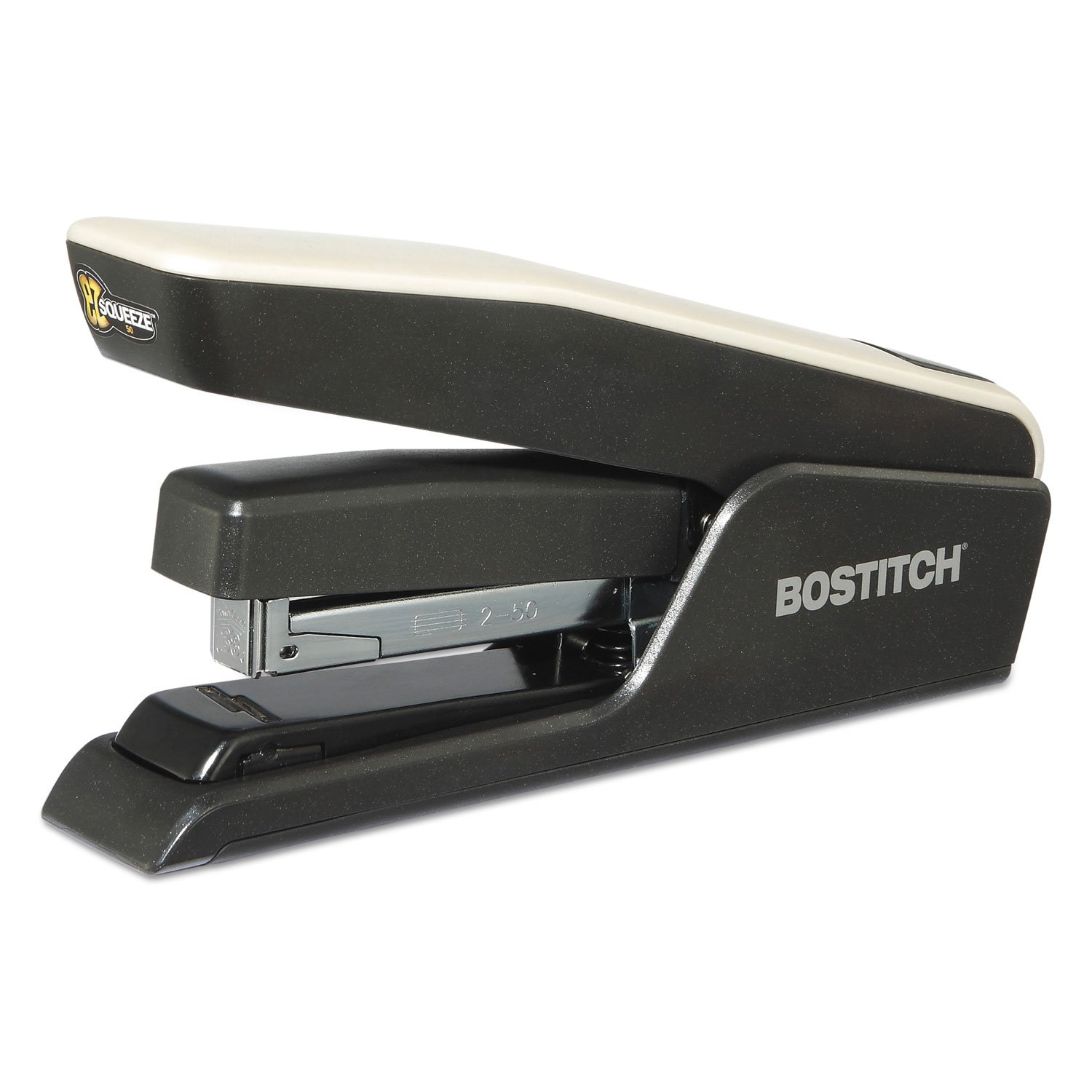 Bostitch EZ Squeeze 50 Sheet Desktop Stapler, Reduced Effort, Black (B850-BLK)
