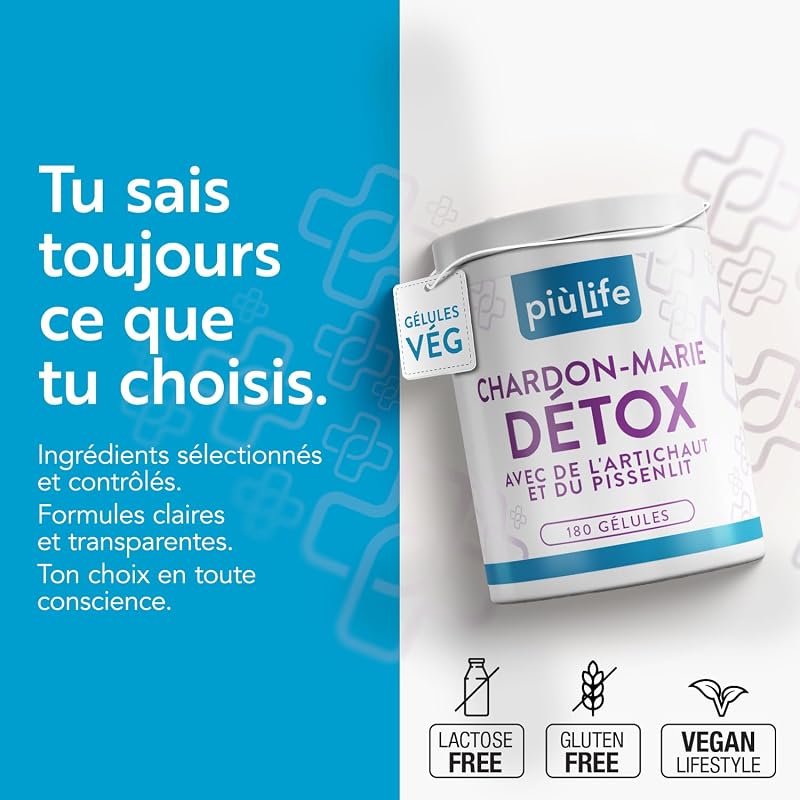 Chardon Marie Extra Fort Avec Artichaut et Pissenlit PiùLife – 180 Gélules