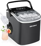EUHOMY Ice Maker Countertop 9 Cubes in 6 Mins Self-Cleaning Black