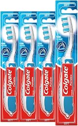 Colgate Portable Toothbrush 4 Pack - Soft Bristles Travel Toothbrush
