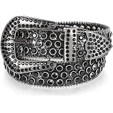 JASGOOD Women Men Rhinestones Belt,Bling Western Cowgirl Cowboy Studded Leather Belt Diamond Waist Belt for Jeans Pants