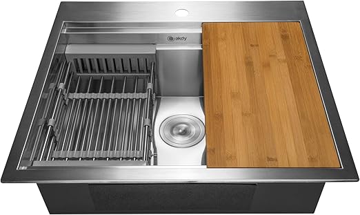 Akdy 25 Inch 25 X22 X9 Drop In Topmount Kitchen Sink Deluxe