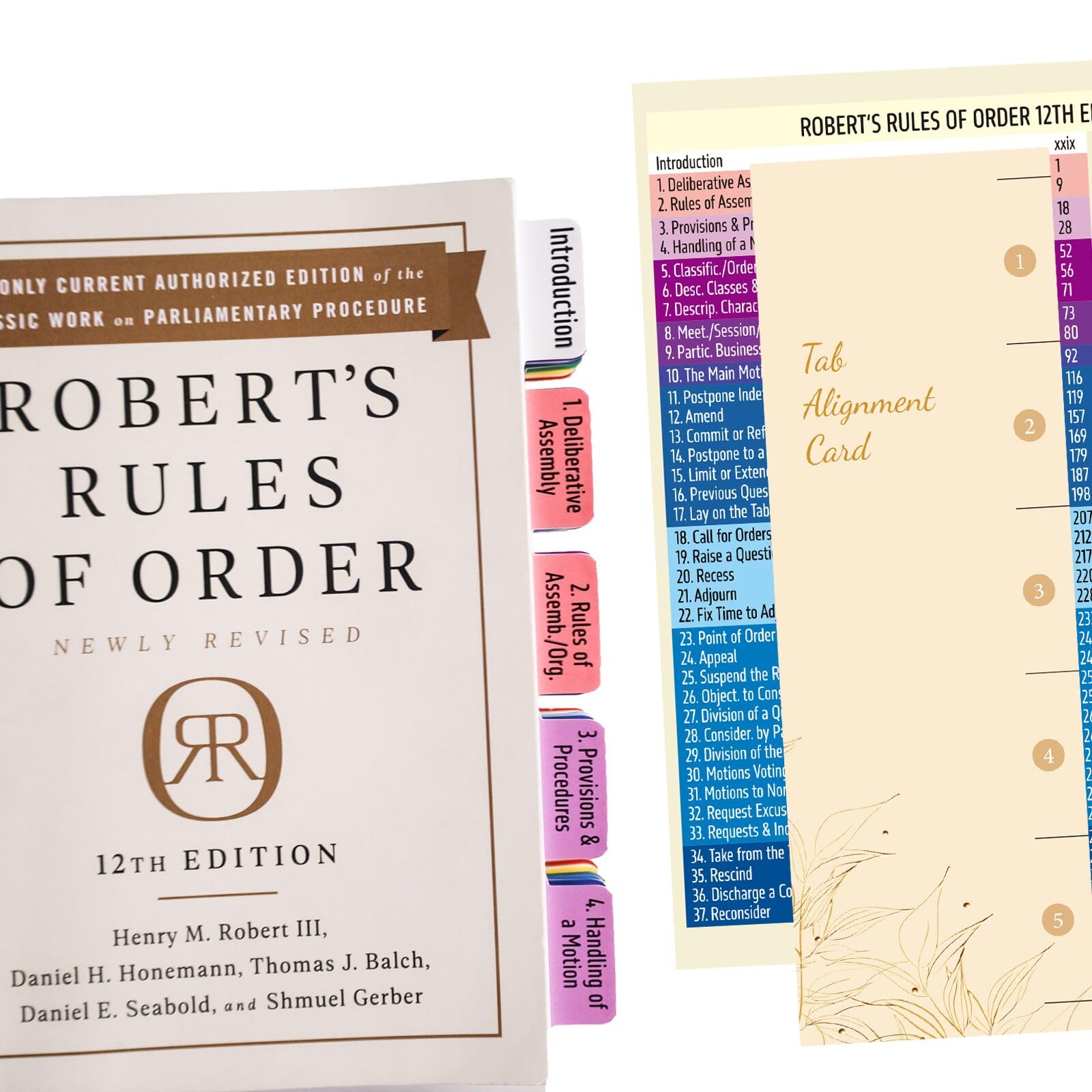 Photo 1 of Index Tabs for Robert's Rules of Order 12th Edition, Laminated and Color-Coded for Long-Lasting Use and Fast Navigation. (Book Not Included)