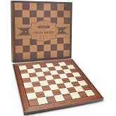 AMEROUS 15'' x 15'' Wooden Chess Board No Pieces, Professional Tournament Chessboard Only with Gift Package - Chess Rules, Portable Chess Board for Beginners, Kids, Adults