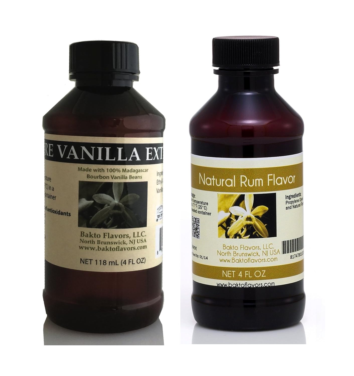 4 OZ Duos Natural Vanilla Extract and Natural Rum Flavor
