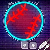 Baseball Neon Sign for Wall Decor - 9x9 Inches USB Powered LED Light with Adjustable Brightness, Sports Room Decor for Boys, Perfect Baseball Gifts for Dad and Fans