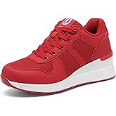 JEBUKTXE Wedge Sneakers for Women, Non-Slip Breathable High Heels for All Seasons