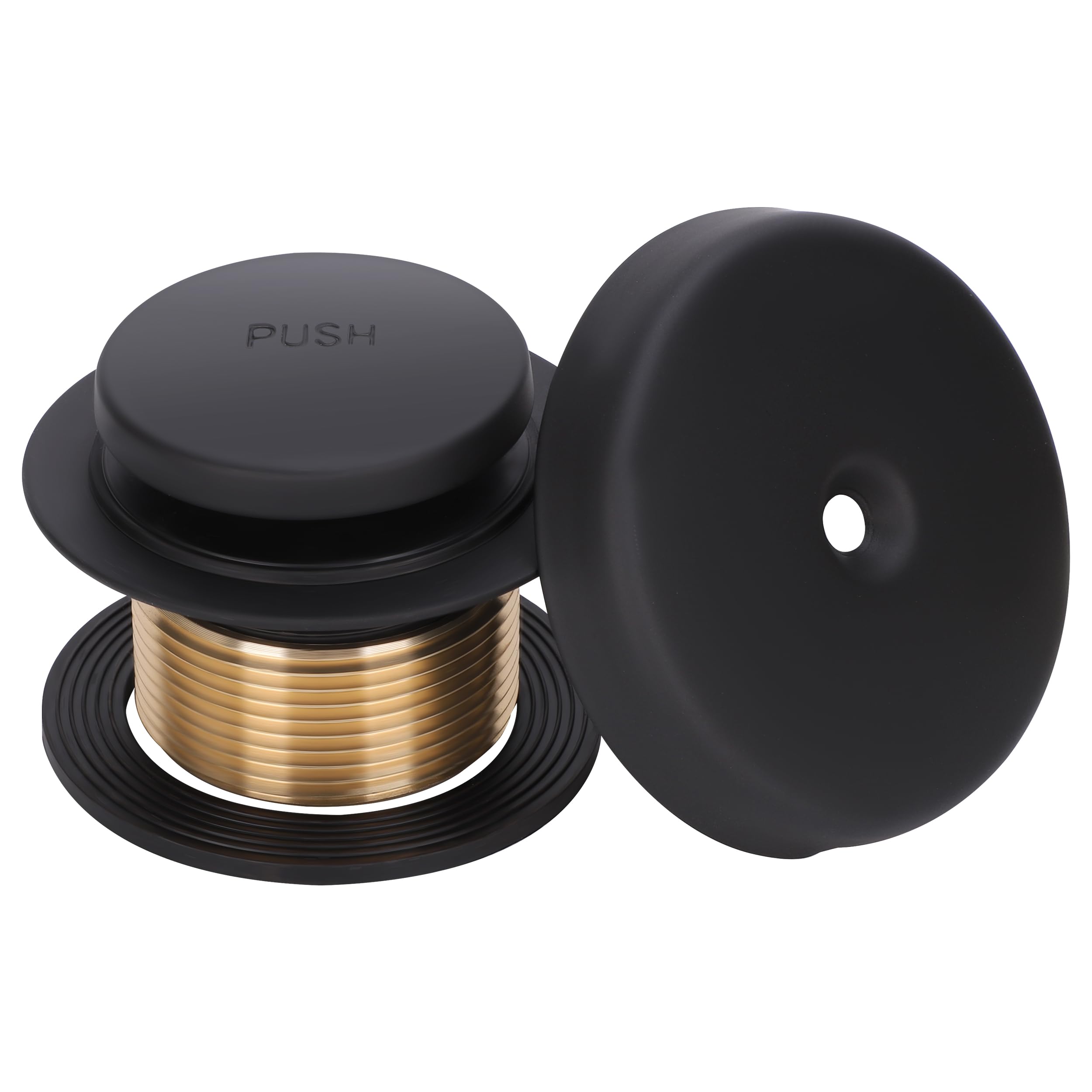 Photo 1 of PRIMSOPH Tip-Toe Tub Drain Trim Kit with One Hole Overflow Faceplate Conversion Kit Assembly Universal Fine Coarse Thread Replacement Matte Black